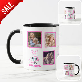 Taza Bendecidos por ser regalos de los nietos de la fot