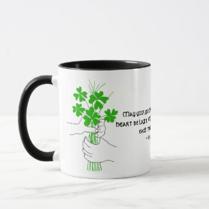 Taza Bendición irlandesa con cuatro hojas de trineo Bou