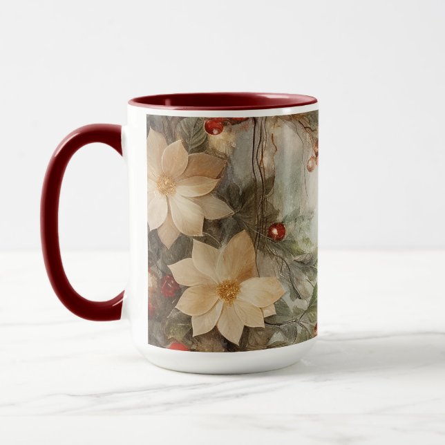 Taza Bendición irlandesa para navidades | Flores de inv (Izquierda)