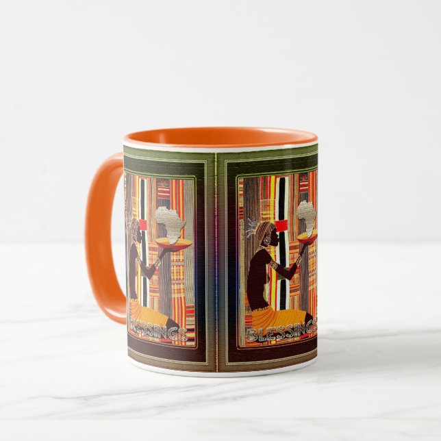 Taza Bendiciones, arte folclórico africano (Anverso izquierdo)