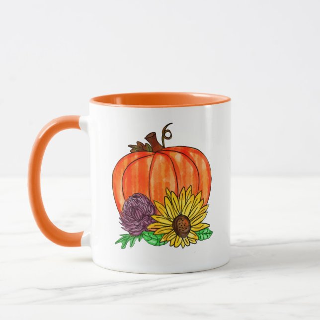 Taza Bendiciones de otoño, girasoles, Mamáes y calabaza (Izquierda)