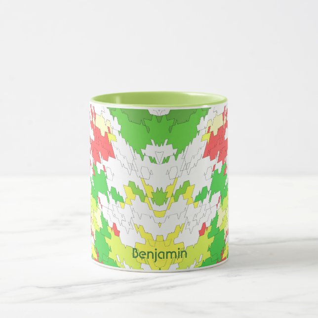 Taza BENJAMIN ~ NAVIDADES blancos de color rojo verde (Centro)