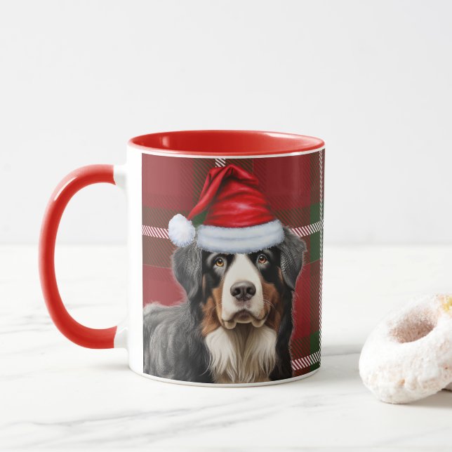 Taza Berenés Montaña Dog Red Green Holiday Plantado (Con donut)