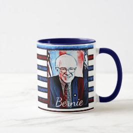 Taza Bernie Sanders Bandera Americana Café político Mug