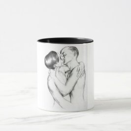 Taza Besada de hombres jóvenes (arte gay vintage)