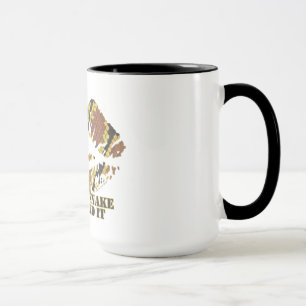 Taza Besé una serpiente marrón y oro impreso