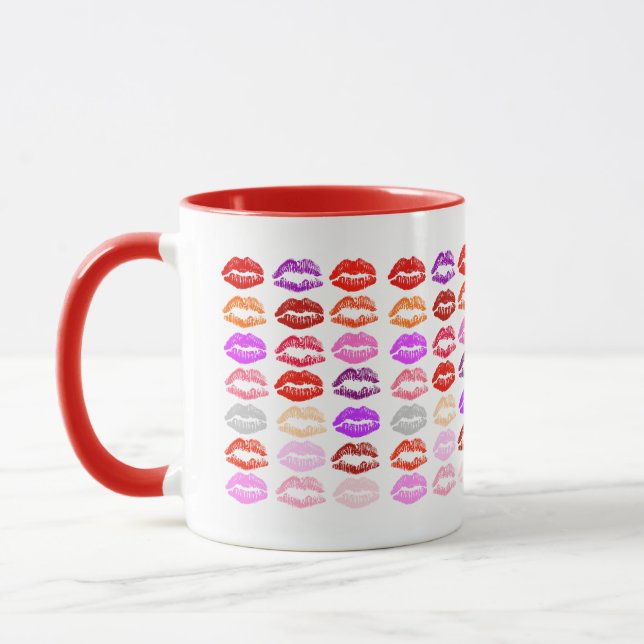 Taza Besos de arte pop - Mug de bebida (Izquierda)