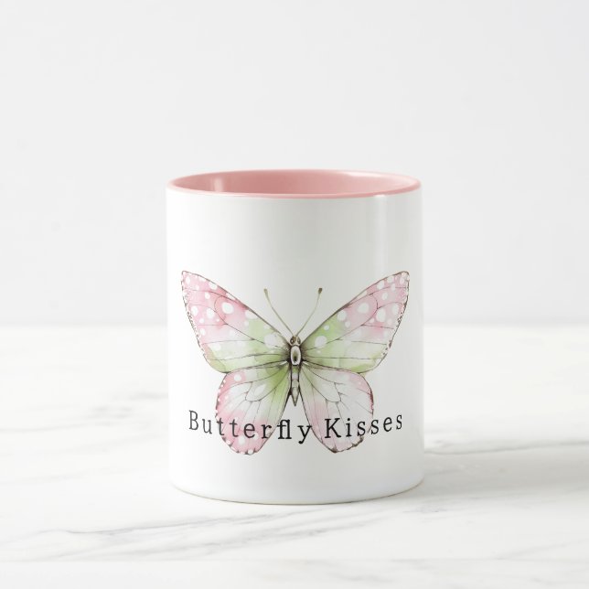 Taza Besos de Mariposa de Menta Rosa (Centro)