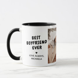 Taza Best Boyfriend Ever 2-Photo Collage Custom Message