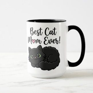 Taza Best Cat Mom Ever Black Cat Coffee Mug