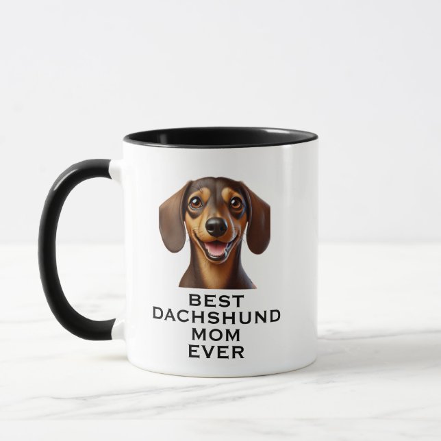 Taza Best Dachshund Mom Ever Custom Photo (Izquierda)