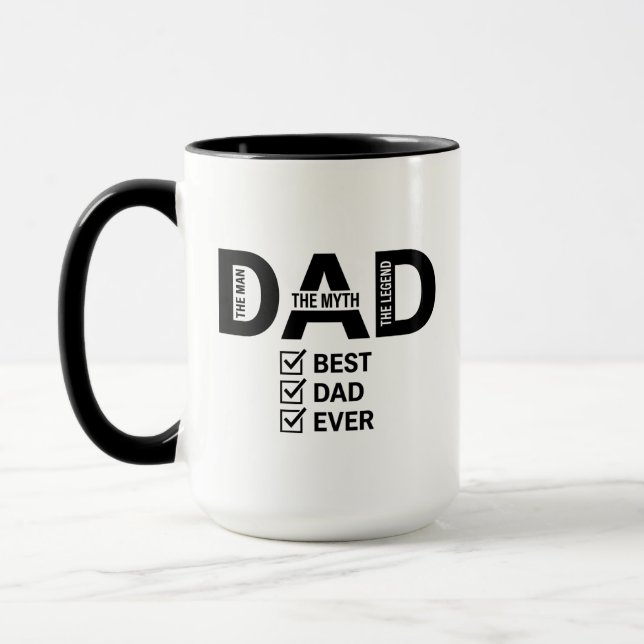 Taza Best Dad Ever Funny Fathers Day Coffee Mug (Izquierda)