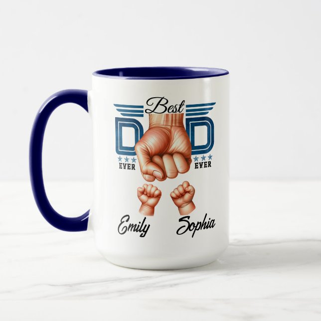 Taza Best Dad Ever Personalized | Custom Father’s Day (Izquierda)