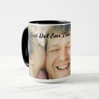 Taza Best Dad Ever Personalized Cute Photo Kids Names 