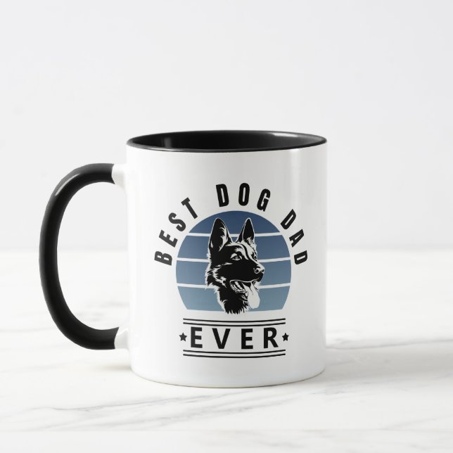 Taza Best Dog Dad Ever Retro Sunset (Izquierda)