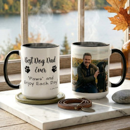 Taza Best Dog Dad Paws Pet Photo Coffee
