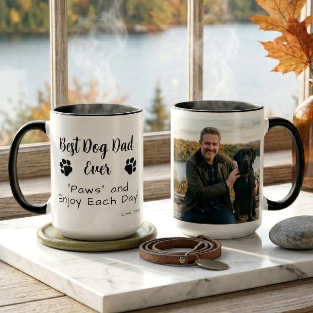 Taza Best Dog Dad Paws Pet Photo Coffee (Subido por el creador)