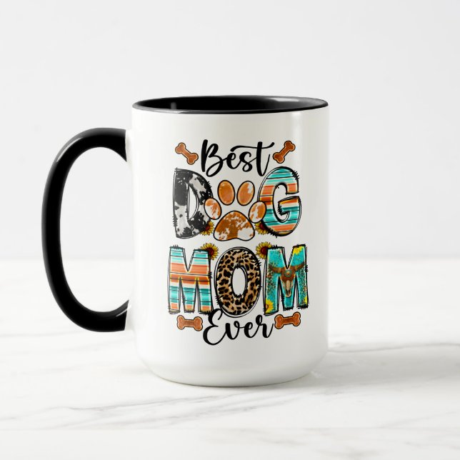 Taza Best Dog Mom Ever Mug | Cute Mother’s Day (Izquierda)
