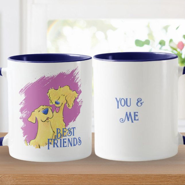 Taza Best Friends Personalized Cute Dog Art Custom Mug (Subido por el creador)