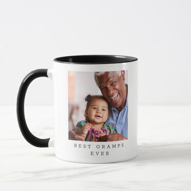 Taza Best Gramps Ever 2 Photo Personalized Grandfather (Izquierda)