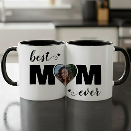 Taza Best Mom Ever Heart Photo Mother's Day