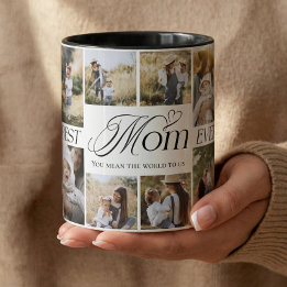 Taza Best Mom Ever Personalized Photo Collage keepsake