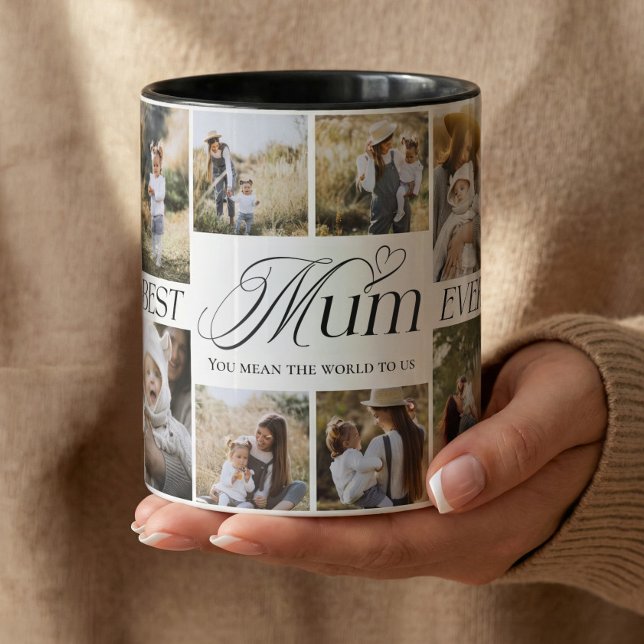 Taza Best Mum Ever Personalized Photo Collage keepsake (Best Mum Ever Personalized Photo Collage keepsake Mug)