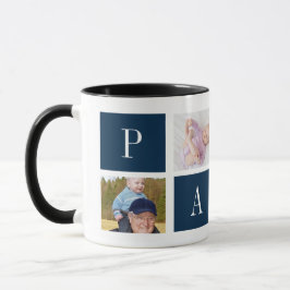 Taza Best Papa Ever – Custom 4-Photo Collage Mug