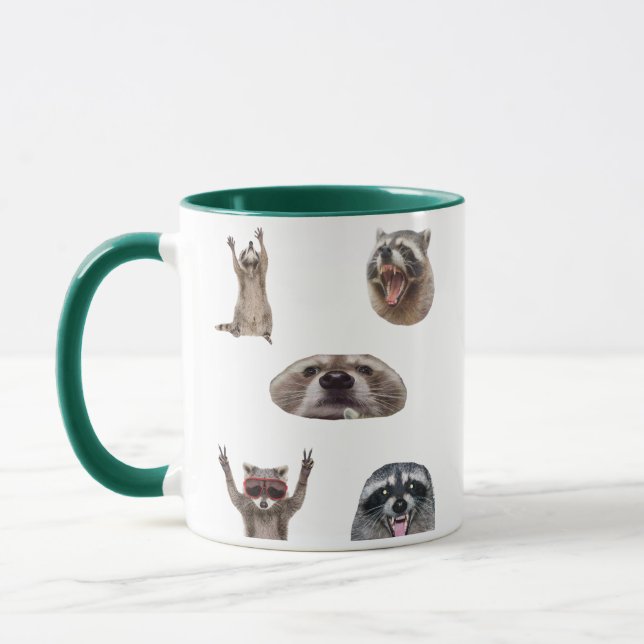 Taza Best Raccoon Meme Compilation Funny Meme Set Mug (Izquierda)
