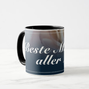 Taza Beste Mutter aller Zeiten mit großer Rosa rosa