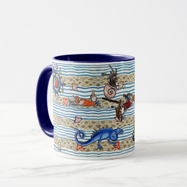 TAZA BESTIARIO MEDIEVAL, ANIMALES DE FANTASÍA DE MONSTR (Anverso izquierdo)
