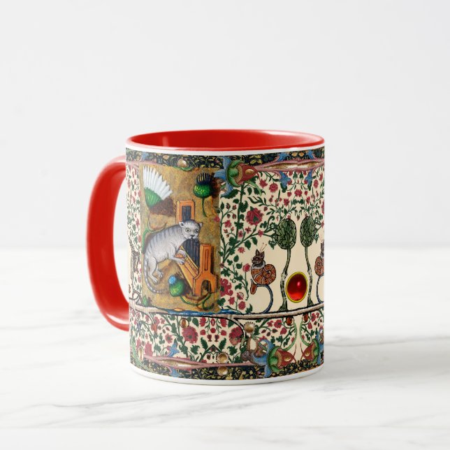 TAZA BESTIARIO MEDIEVAL EXTRAÑO, MÚSICA, ÓRGANO DE JUEG (Anverso izquierdo)