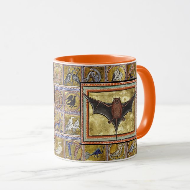 TAZA BESTIARIO MEDIEVAL, MASA DE VUELO, ANIMALES FOREST (Anverso derecho)
