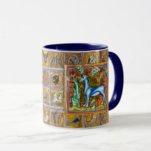 TAZA BESTIARIO MEDIEVAL, UNICORN, ANIMALES FANTÁSTICOS