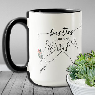 Taza Bestis For ever Pinky Promise Flower Personalizado