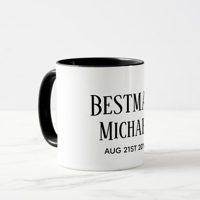 Taza Bestman Groomsman GIFTS Classic Black (Anverso izquierdo)