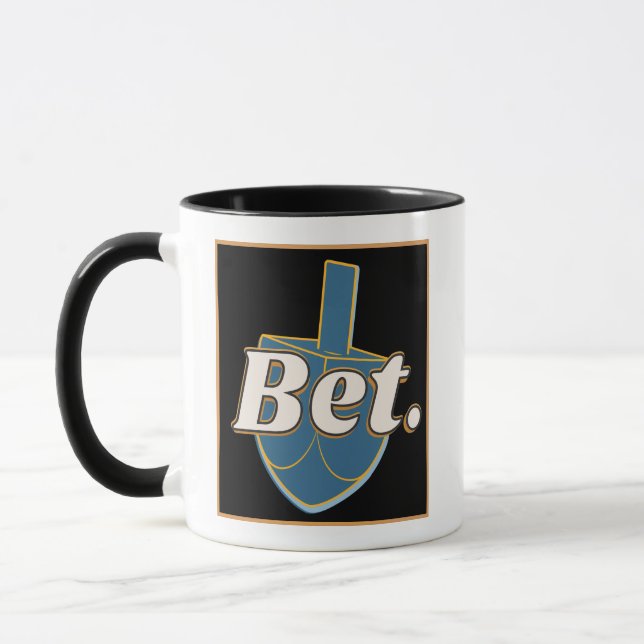 Taza Bet. Hanukkah Dreidel Gimel Joke Gift Gen Z Alpha  (Izquierda)