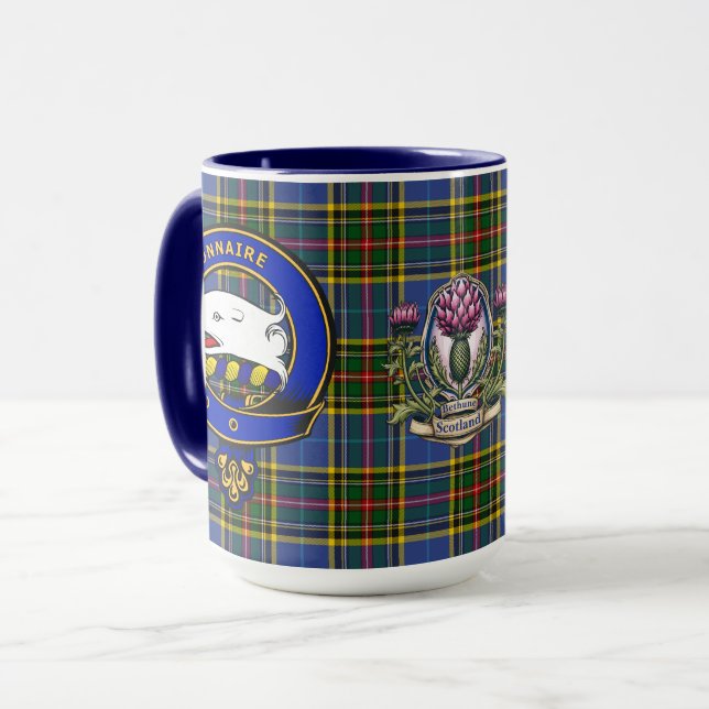 Taza Bethune Clan Badge & Tartán (Anverso izquierdo)
