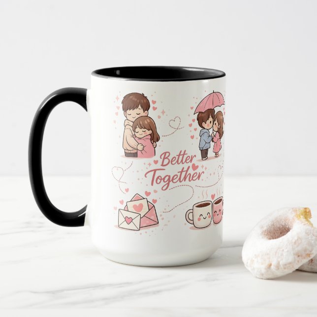 Taza Better Together Coffee Mug – Perfect Romantic Gift (Con donut)