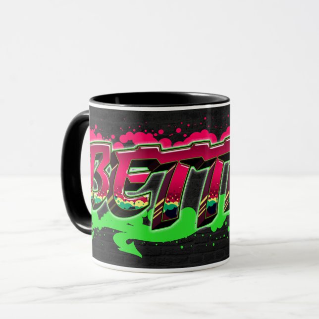 Taza Bettina Vorname Name Graffiti red green Tasse (Anverso izquierdo)