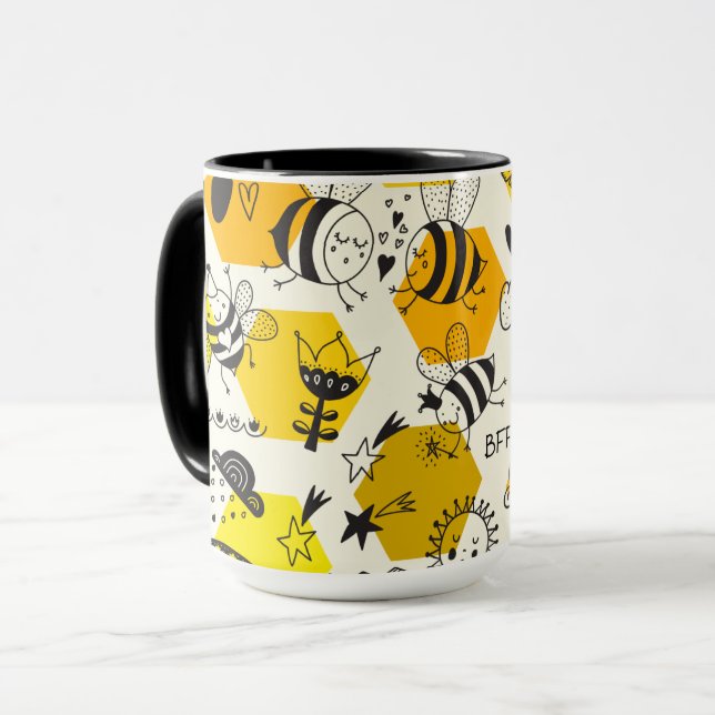 Taza BFF Queen Bee Regalos Para Abejas Salven Las Abeja (Anverso izquierdo)