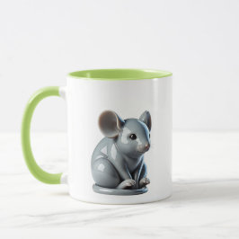 Taza Bibelot en 3D d'une souris de porcelaine.