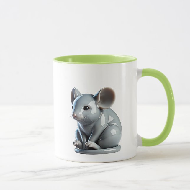 Taza Bibelot en 3D d'une souris de porcelaine. (Derecha)