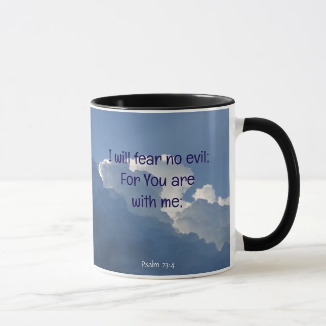 Taza Bible Scripture Psalm 23:4 Fear No Evil...  (Derecha)