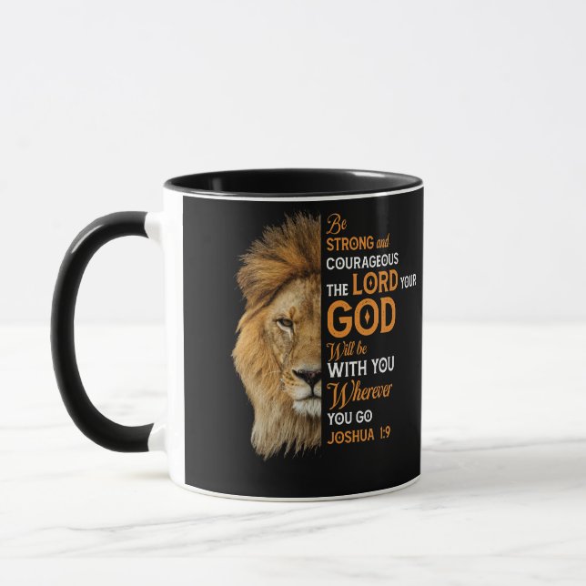 Taza Biblia cristiana contra Josué 1 9 Fe de León (Izquierda)