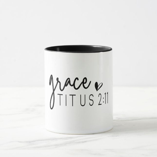 Taza Biblia cristiana Verse/Grace Titus 2:11 (Centro)