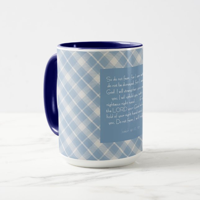 Taza Biblia personalizable Verse Isaiah 41:10, 13 (Anverso izquierdo)