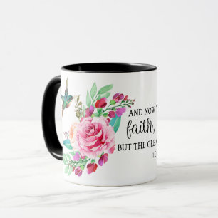 Taza Biblia sobre pájaro rosa rosado religiosa