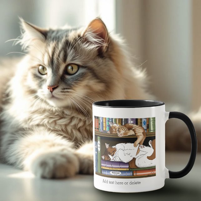 Taza Biblioteca de libros Shelf Cats (Subido por el creador)
