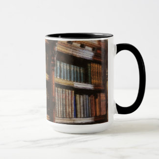 Taza Biblioteca medieval y libros de diseño antiguo